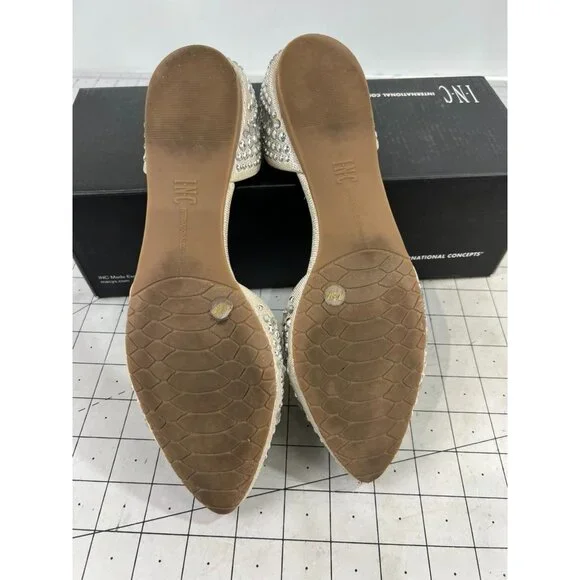 INC International Concepts Crescente 2 Sz. 7.5 Pearl Gold Flats ~~minty~~ - Picture 5 of 14
